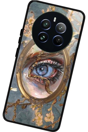 Realme 12 Uyumlu Tablo Tasarımlı Parlak Silikon Kılıf