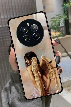 Realme 12 Uyumlu Melek Tasarımlı Parlak Silikon Kılıf