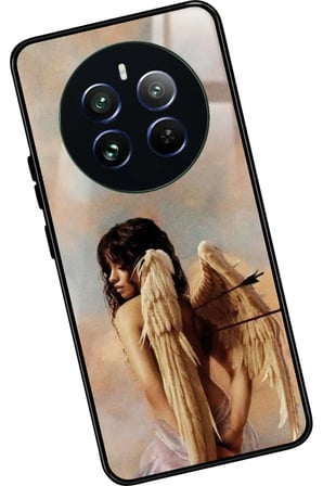 Realme 12 Uyumlu Melek Tasarımlı Parlak Silikon Kılıf