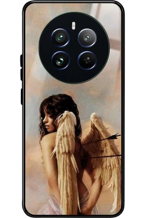 Realme 12 Uyumlu Melek Tasarımlı Parlak Silikon Kılıf