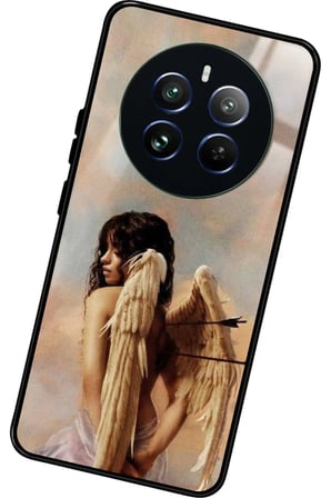 Realme 12 Uyumlu Melek Tasarımlı Parlak Silikon Kılıf