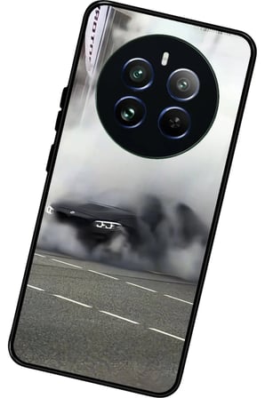 Realme 12 Uyumlu Araba Tasarımlı Parlak Silikon Kılıf
