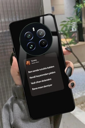 Realme 12 Uyumlu Sezen Aksu Şarkı Sözü Tasarımlı Parlak Silikon Kılıf