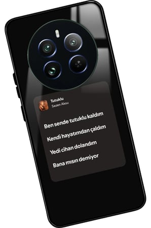 Realme 12 Uyumlu Sezen Aksu Şarkı Sözü Tasarımlı Parlak Silikon Kılıf
