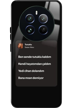 Realme 12 Uyumlu Sezen Aksu Şarkı Sözü Tasarımlı Parlak Silikon Kılıf