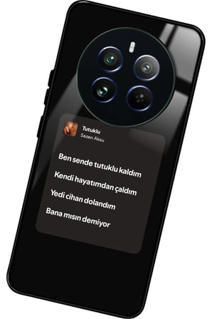 Realme 12 Uyumlu Sezen Aksu Şarkı Sözü Tasarımlı Parlak Silikon Kılıf