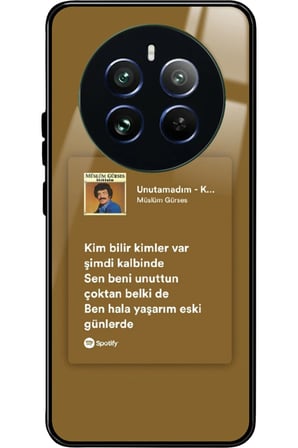 Realme 12 Uyumlu Müslüm Gürses Şarkı Sözü Tasarımlı Parlak Silikon Kılıf