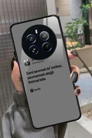 Realme 12 Uyumlu Şarkı Sözü Tasarımlı Parlak Silikon Kılıf