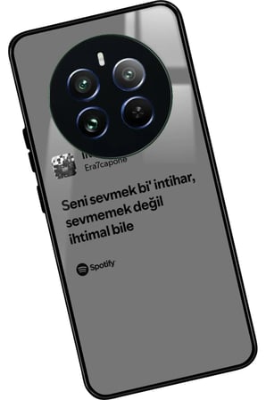 Realme 12 Uyumlu Şarkı Sözü Tasarımlı Parlak Silikon Kılıf