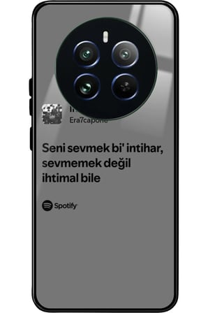 Realme 12 Uyumlu Şarkı Sözü Tasarımlı Parlak Silikon Kılıf
