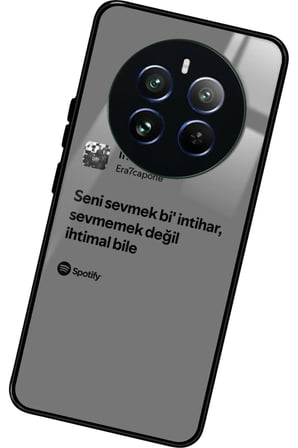 Realme 12 Uyumlu Şarkı Sözü Tasarımlı Parlak Silikon Kılıf
