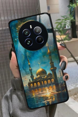 Realme 12 Uyumlu Cami Tasarımlı Parlak Silikon Kılıf