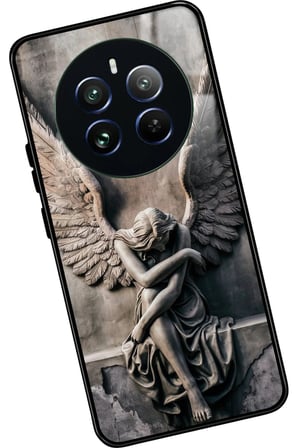 Realme 12 Uyumlu Melek Tasarımlı Parlak Silikon Kılıf