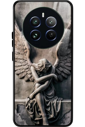 Realme 12 Uyumlu Melek Tasarımlı Parlak Silikon Kılıf