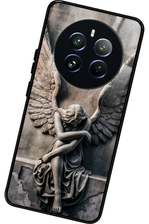 Realme 12 Uyumlu Melek Tasarımlı Parlak Silikon Kılıf