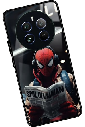 Realme 12 Uyumlu Örümcek Adam Tasarımlı Parlak Silikon Kılıf