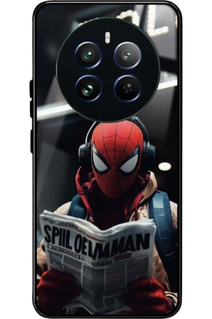 Realme 12 Uyumlu Örümcek Adam Tasarımlı Parlak Silikon Kılıf