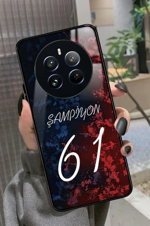 Realme 12 Uyumlu Şampiyon 61 Yazılı Parlak Silikon Kılıf