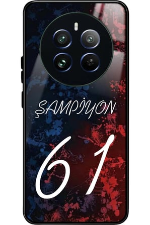 Realme 12 Uyumlu Şampiyon 61 Yazılı Parlak Silikon Kılıf