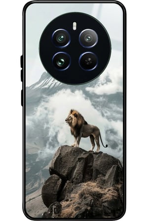 Realme 12 Uyumlu Aslan Tasarımlı Parlak Silikon Kılıf