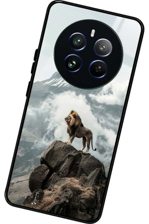 Realme 12 Uyumlu Aslan Tasarımlı Parlak Silikon Kılıf