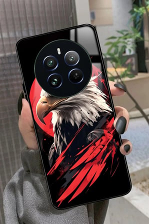 Realme 12 Uyumlu Kartal Tasarımlı Parlak Silikon Kılıf
