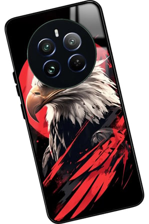 Realme 12 Uyumlu Kartal Tasarımlı Parlak Silikon Kılıf