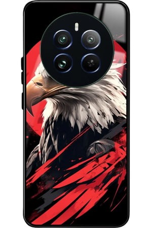 Realme 12 Uyumlu Kartal Tasarımlı Parlak Silikon Kılıf