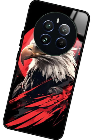 Realme 12 Uyumlu Kartal Tasarımlı Parlak Silikon Kılıf