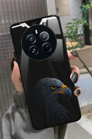 Realme 12 Uyumlu Kartal Tasarımlı Parlak Silikon Kılıf