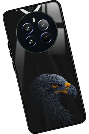 Realme 12 Uyumlu Kartal Tasarımlı Parlak Silikon Kılıf