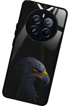 Realme 12 Uyumlu Kartal Tasarımlı Parlak Silikon Kılıf