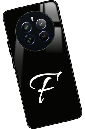 Realme 12 Uyumlu F Harfi Yazılı Parlak Silikon Kılıf