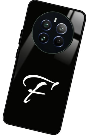 Realme 12 Uyumlu F Harfi Yazılı Parlak Silikon Kılıf