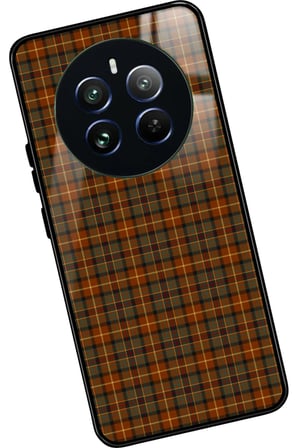 Realme 12 Uyumlu Kırmızı Kare Tasarımlı Parlak Silikon Kılıf