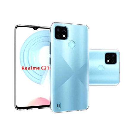 Oppo Realme C21 Kılıf Şeffaf İnce Esnek Silikon Kılıf Zipax-Süper