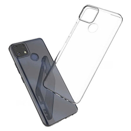 Oppo Realme C25 Kılıf Şeffaf İnce Esnek Silikon Kılıf Zipax-Süper