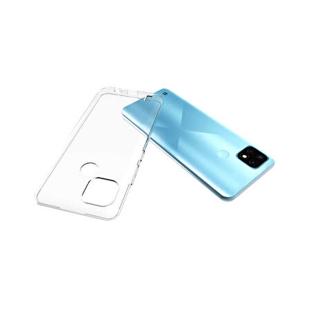 Oppo Realme C25 Kılıf Şeffaf İnce Esnek Silikon Kılıf Zipax-Süper