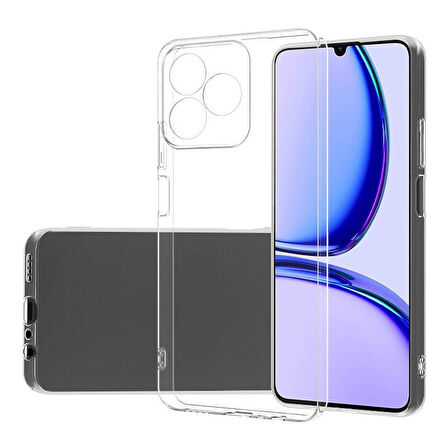 Oppo Realme C53 Kılıf Şeffaf İnce Esnek Silikon Kılıf Zipax-Süper