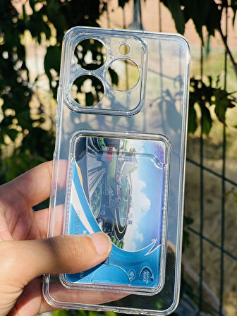 Realme C61 Kılıf Şeffaf Kartlıklı Silikon Azn-SetraKart