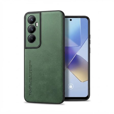Oppo Realme C65 Uyumlu Kılıf Deri Görünümlü Şık Tasarım Hlt-Hide
