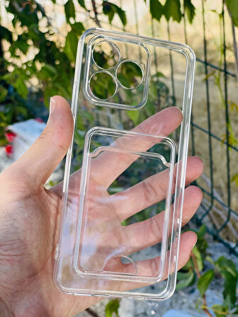 Realme Note 50 4G Kılıf Şeffaf Kartlıklı Silikon Azn-SetraKart