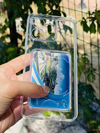 Realme Note 50 4G Kılıf Şeffaf Kartlıklı Silikon Azn-SetraKart