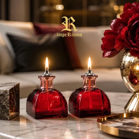 impeRiums Red Love Premium Kırmızı Dekoratif Kandil Mum Seti 2’li