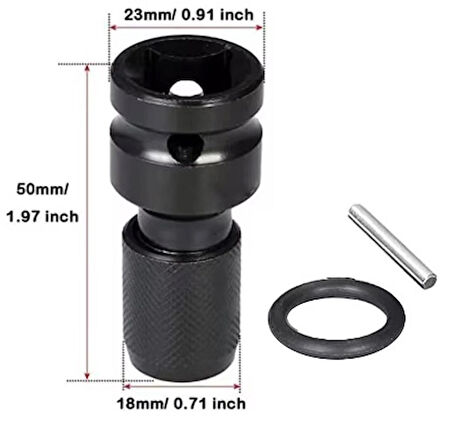 Redlion Lokma Bits Tutucu Adaptör 1/2" - 1/4" (Torklu ve Havalı Aletler Için)