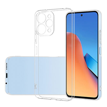 Xiaomi Redmi 12 Kılıf Şeffaf İnce Esnek Silikon Kılıf Zipax-Süper