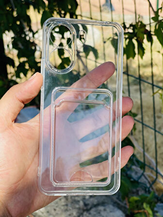 Xiaomi Redmi 13C Kılıf Şeffaf Kartlıklı Silikon Azn-SetraKart