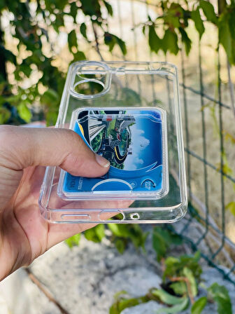 Xiaomi Redmi 13C Kılıf Şeffaf Kartlıklı Silikon Azn-SetraKart