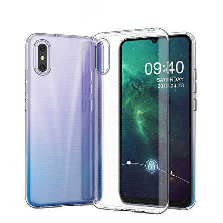 Xiaomi Redmi 9A Kılıf Şeffaf İnce Esnek Silikon Kılıf Zipax-Süper