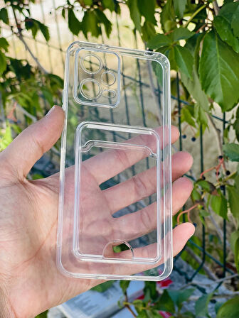 Xiaomi Redmi Note 12 5G Kılıf Şeffaf Kartlıklı Silikon Azn-SetraKart